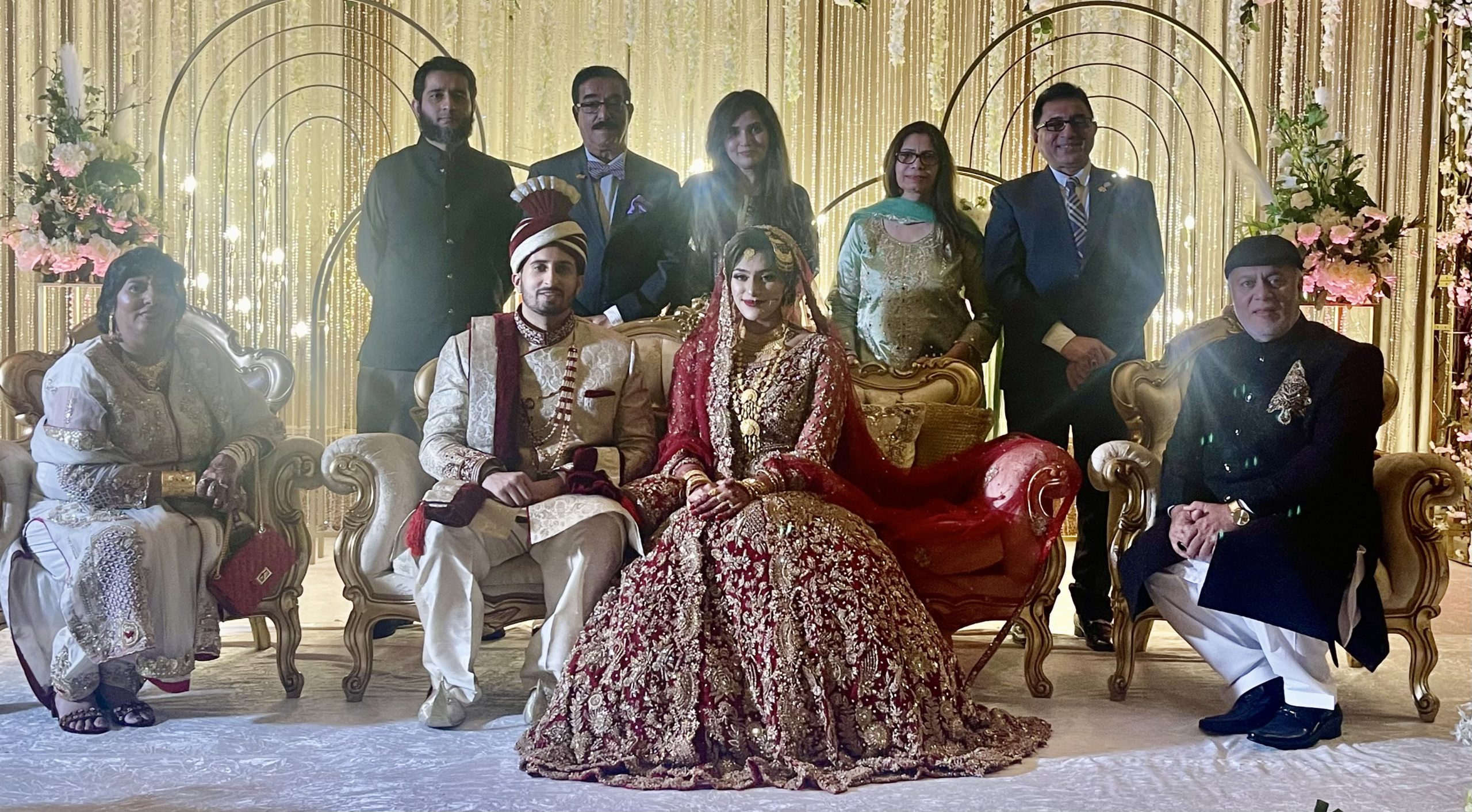 Shahid Latif's daughter Sanam Shahid's wedding ceremony was held at Hotel Hyatt Regency Hotel in Dallas Downtown on this occasion. Pictures talking with groom bride, Former President Yaqub Sheikh The Jago Times Group Editor-in-Chief Raja Zahid KhanzadaThe Jago Times President Dr. Nasreen and other in the group photo.